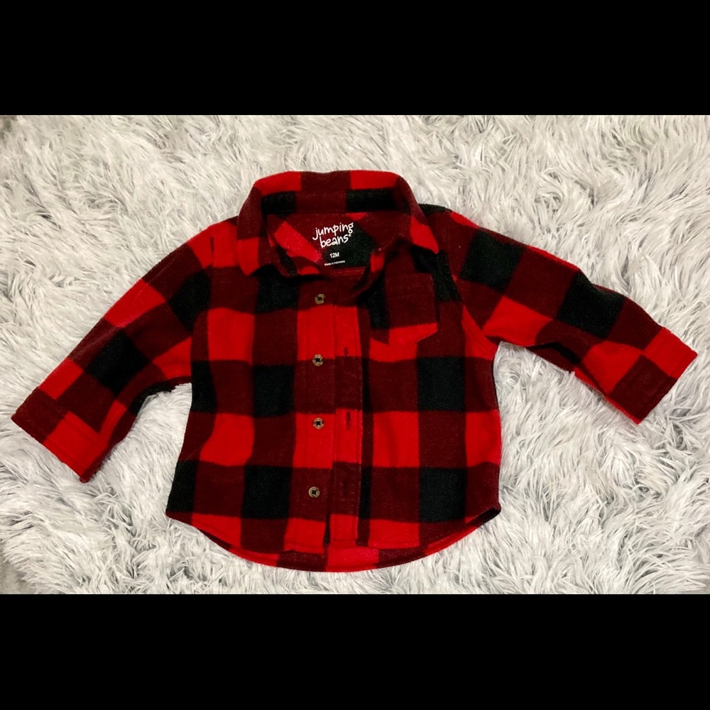 Christmas flannel baby shirt 12 months